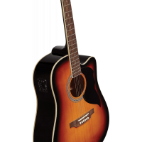 Eko Ranger 6 électro Cutaway EQ Brown Sunburst - Vue 4